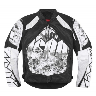 Icon Mens Contra Torrent Motorcycle Jacket Black/White XL