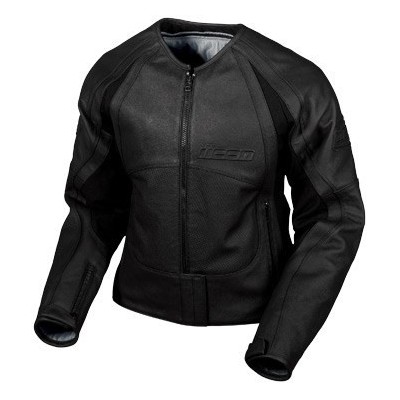 Icon Merc Womens Leather Jacket - Stealth XL